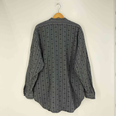 efbe 総柄 刺繍 ハーフボタン バンドカラー チロリアンシャツ メンズ 47/48