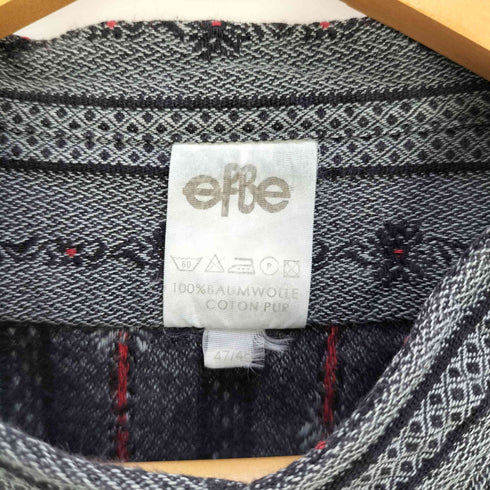 efbe 総柄 刺繍 ハーフボタン バンドカラー チロリアンシャツ メンズ 47/48