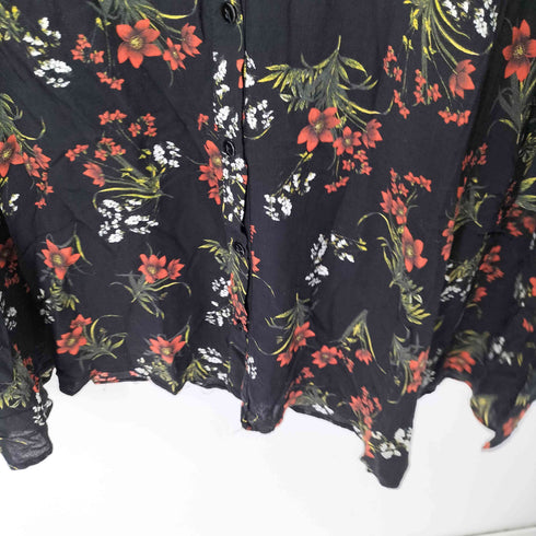 ザラ ZARA 花柄 チュニック シャツワンピース レディース import:L