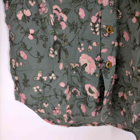 ポールスミス Paul Smith フラワー刺繍 ミリタリーシャツ メンズ JPN:L