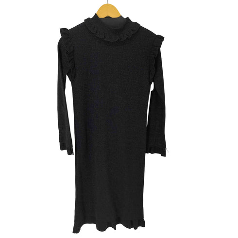 フリルデザイン L/S ラメワンピース レディース
