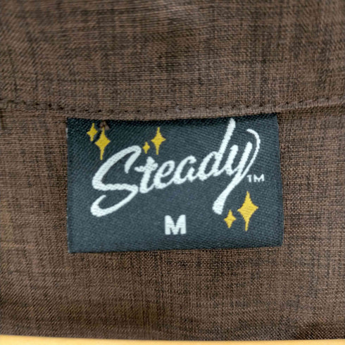 steady USA製 オープンカラーシャツ ネコ目ボタン メンズ JPN:M