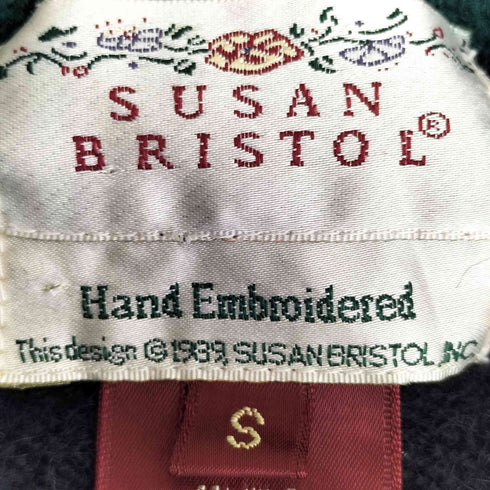 SUSAN BRISTOL 香港製 花刺繍 ウール カーディガン レディース JPN:S