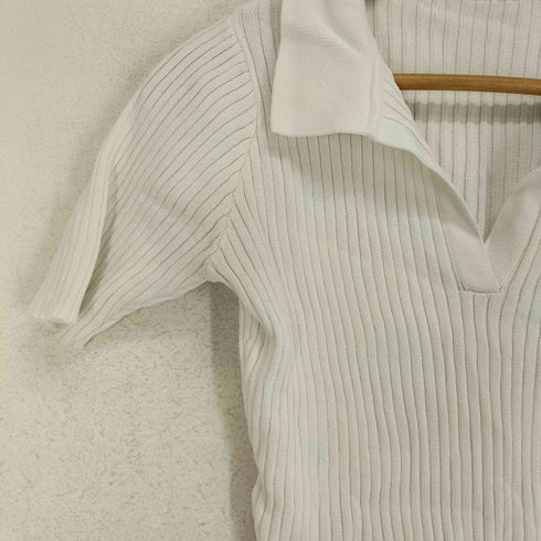 バックトゥザフィールド BACK TO THE FIELD チームロゴ刺繍 スキッパーリブポロシャツ Y2K レディース FREE