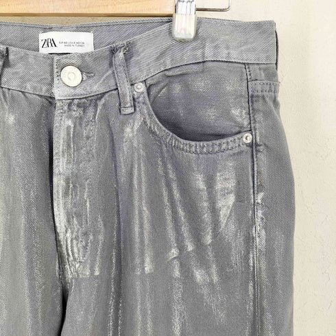 ザラ ZARA STRAIGHT WAXED JEANS レディース EUR:40-42