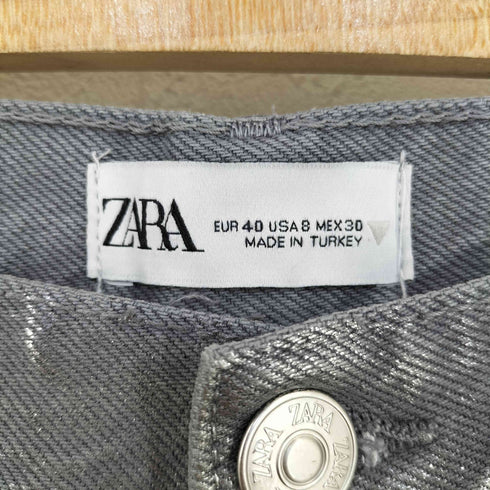 ザラ ZARA STRAIGHT WAXED JEANS レディース EUR:40-42
