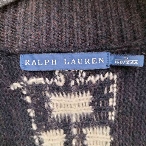 ポロバイラルフローレン Polo by RALPH LAUREN 総柄カシミヤ混ショールカラーニットジャケット レディース S