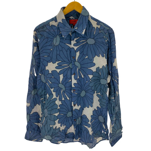 ヒューゴボス HUGO BOSS フラワープリントシア―コットンシャツ メンズ import:M