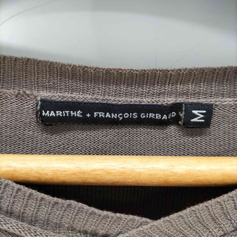 マリテフランソワジルボー MARITHE FRANCOIS GIRBAUD ロゴ刺繍Vネックニットプルオーバー Y2K グランジ メンズ import:M