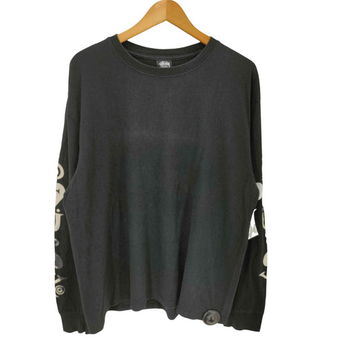 ステューシー Stussy トランプ ロゴ スリーブプリント クルーネック L/S シャツ メンズ import:L