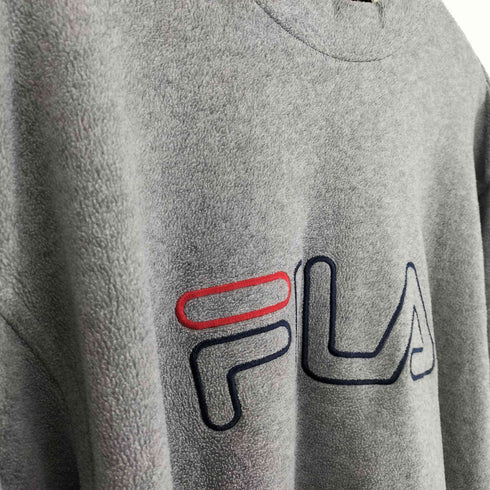 フィラ FILA 90s フロント刺繍モックネックフリーススウェット メンズ JPN:L