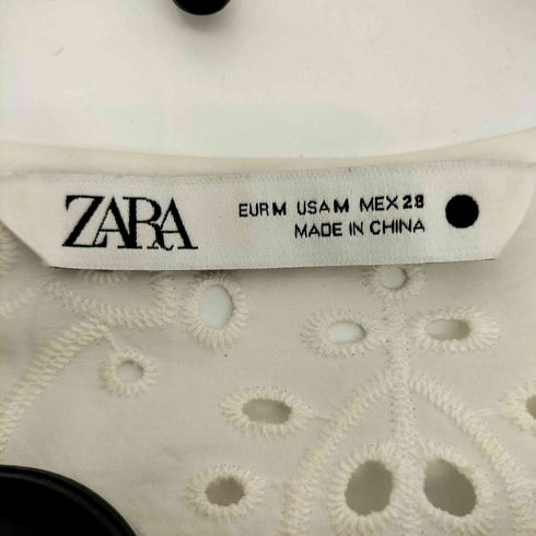 ザラ ZARA ミニスカート付き レース スキッパーシャツワンピース レディース import:M