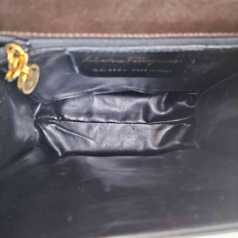 サルヴァトーレフェラガモ Salvatore Ferragamo エナメル切り替えショルダーバック レディース