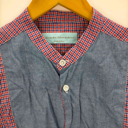 アレッサンドロデラクア Alessandro dellAcqua 切替デザインバンドカラーシャツ メンズ JPN:M