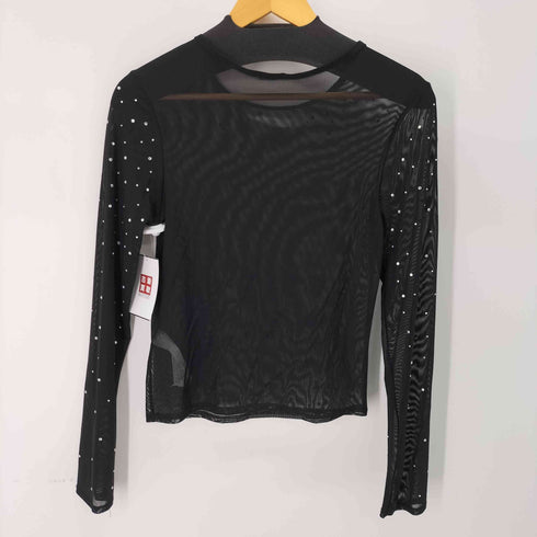 ザラ ZARA L/S ラインストーンシアートップス レディース import:S