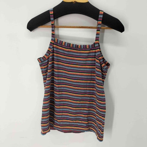 ステューシー Stussy フロントロゴ刺繍 マルチボーダーキャミソール レディース import:M