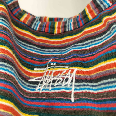 ステューシー Stussy フロントロゴ刺繍 マルチボーダーキャミソール レディース import:M