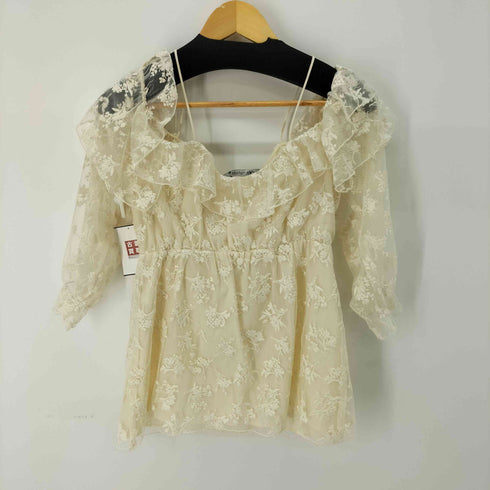 ザラ ZARA チュールデザイン L/S トップス レディース import:M