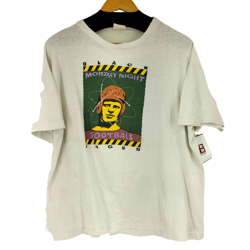 90s black monday night football シングルステッチ 両面プリントクルーネックTシャツ メンズ