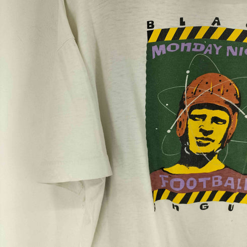 90s black monday night football シングルステッチ 両面プリントクルーネックTシャツ メンズ