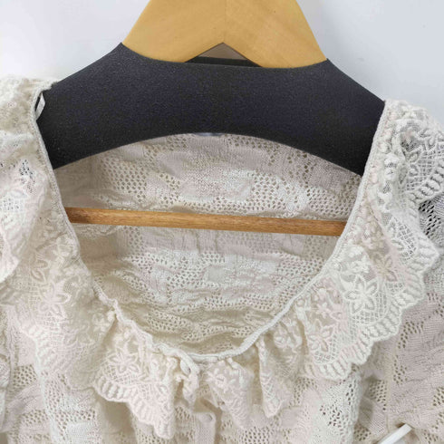 ザラ ZARA L/S レースデザイントップス レディース import:M
