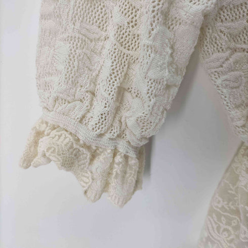 ザラ ZARA L/S レースデザイントップス レディース import:M
