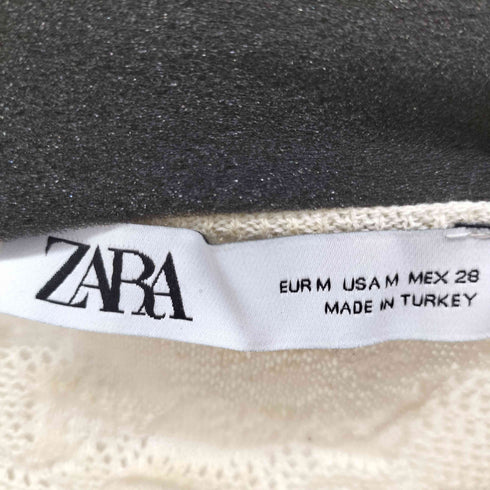 ザラ ZARA L/S レースデザイントップス レディース import:M