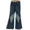REVOLT JEANS デザイン切替 デニムパンツ ベルボトム メンズ M