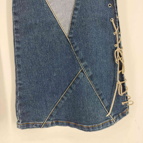REVOLT JEANS デザイン切替 デニムパンツ ベルボトム メンズ M