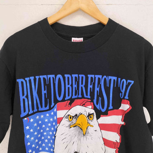RUGGED TEES 1997コピーライト MADE IN USA 両面プリントTシャツ 袖裾シングル メンズ M
