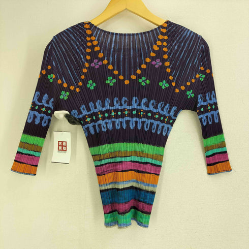 プリーツプリーズイッセイミヤケ PLEATS PLEASE ISSEY MIYAKE 16AW 花火 総柄 プリーツ カットソー レディース JPN:3