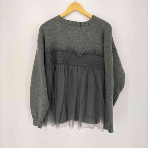 ナチュラルクチュール natural couture チュールレイヤードニットプルオーバー レディース FREE