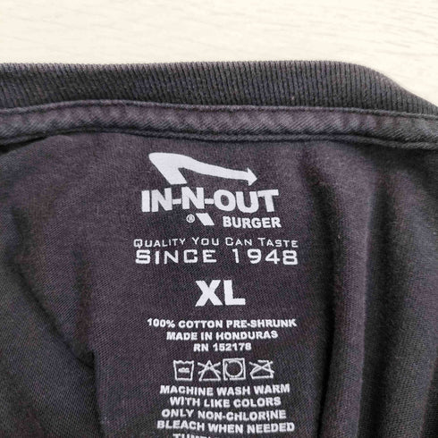 インアウトバーガー IN-N-OUT BURGER ホンジュラス製 プリント クルーネック Tシャツ メンズ import:XL