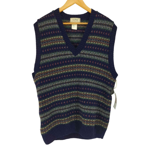 エルエルビーン L.L.Bean 80~90S MADE IN GREAT BRITAIN シェットランドニットベスト メンズ L