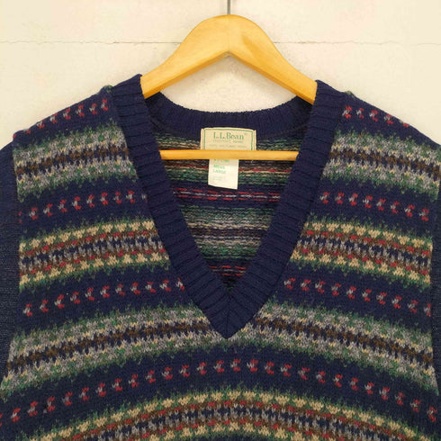 エルエルビーン L.L.Bean 80~90S MADE IN GREAT BRITAIN シェットランドニットベスト メンズ L