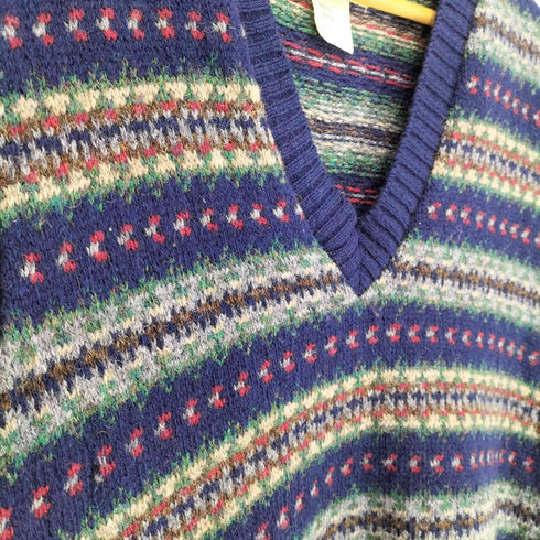 エルエルビーン L.L.Bean 80~90S MADE IN GREAT BRITAIN シェットランドニットベスト メンズ L