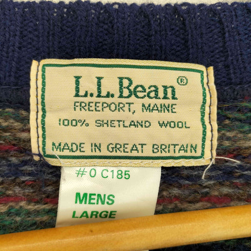 エルエルビーン L.L.Bean 80~90S MADE IN GREAT BRITAIN シェットランドニットベスト メンズ L