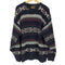 エディーバウアー Eddie Bauer 80S 黒タグ後期 ノルディック柄コットンニット MADE IN USA メンズ L