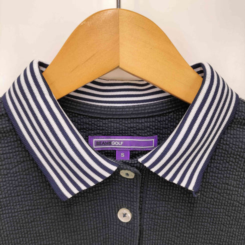 ビームス BEAMS GOLF 襟裏ロゴ シアサッカー ポロシャツ レディース JPN:S