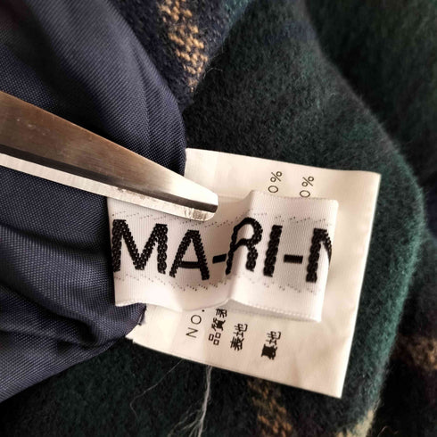 MA-RI-NO チェック柄スタンドカラーコート メンズ