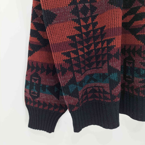Impact 90S 総柄 マルチカラー ニットセーター メンズ import:XL