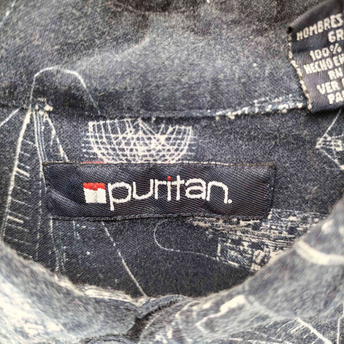 ピューリタン PURITAN 90S コットン総柄S/SBDシャツ メンズ JPN:L