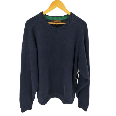 エディーバウアー Eddie Bauer 90S 黒タグ Vガゼットコットンニット メンズ import:L
