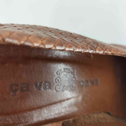 サヴァサヴァ cava cava イントレチャート メッシュ レザー ヒール パンプス レディース 39