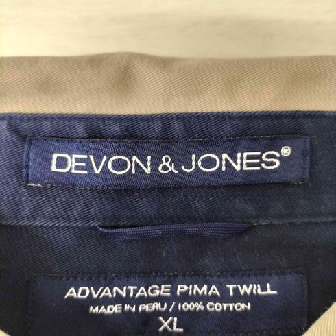 DEVON&JONES 企業ロゴ 刺繍 ピマ コットン ツイル L/S ボタンダウン シャツ メンズ import:XL