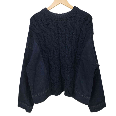 ザラ ZARA コントラスト ニット&デニム セーター レディース import:M