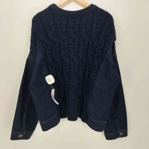 ザラ ZARA コントラスト ニット&デニム セーター レディース import:M