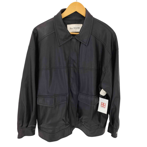 レイビームス Ray BEAMS 22AW フェイク レザー ブルゾン レディース