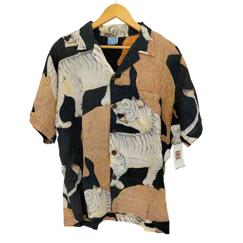 オーシャンパシフィック Ocean Pacific 70S 波タグ 虎 アロハシャツ メンズ import:M