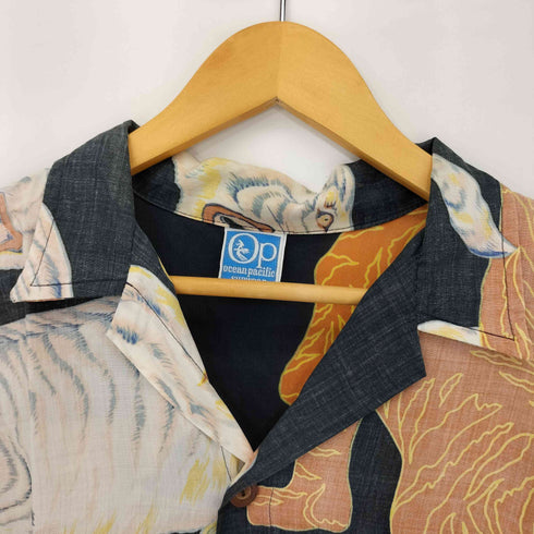 オーシャンパシフィック Ocean Pacific 70S 波タグ 虎 アロハシャツ メンズ import:M